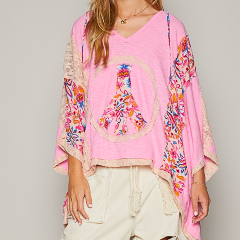 Pol New Pink Floral Women's Poncho Hoodie Top
Size small  Color is SOLD OUT